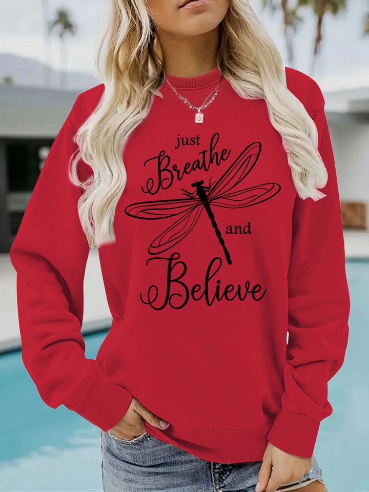 Kvinders sweatshirt med inspirerende drageflyvningsmotiv og afslappet pasform Stilla