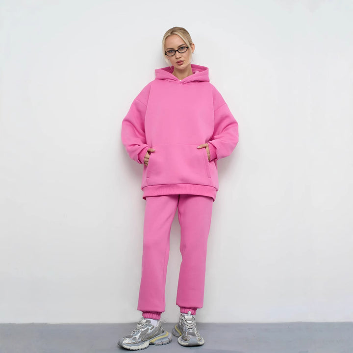 Dame Oversized Hoodie og Behagelige Joggingbukser i Moderne Design
