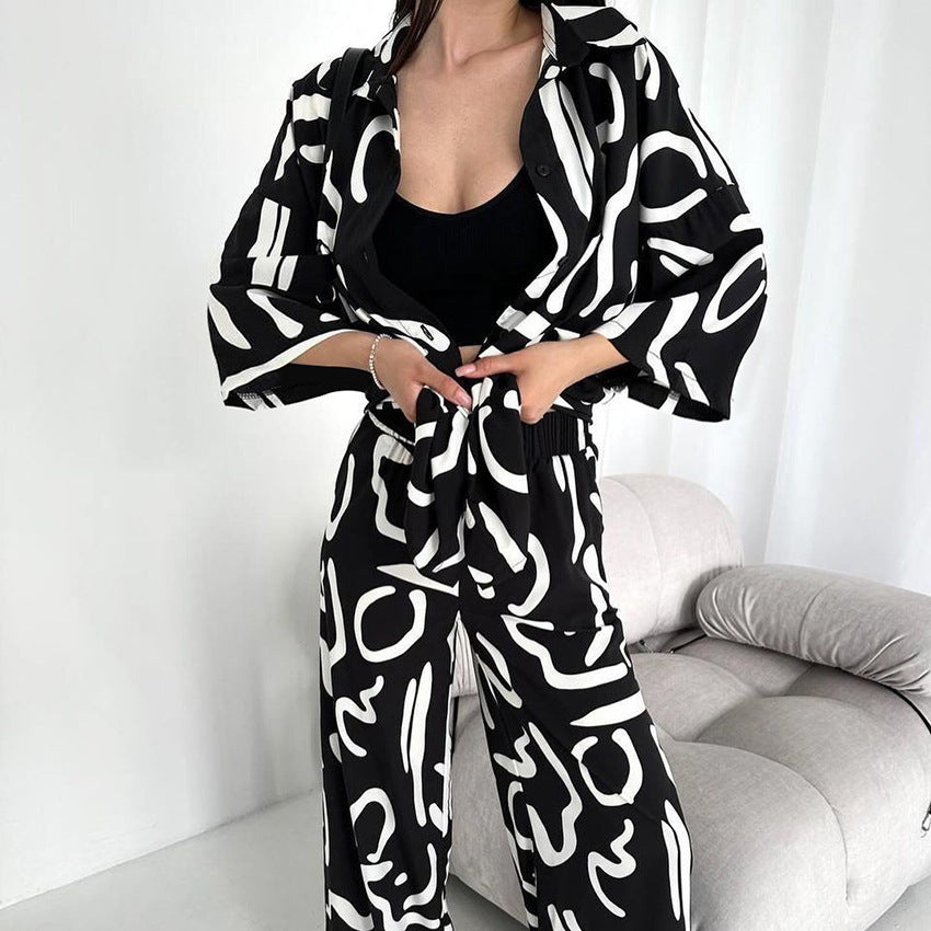 Dame designer fritidsdragt med elegant leopardmønster Stilla