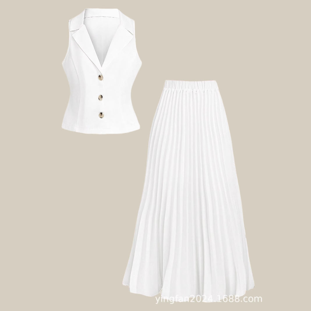 Damer Elegante Ærmeløs Button-Down Maxikjole Stilla