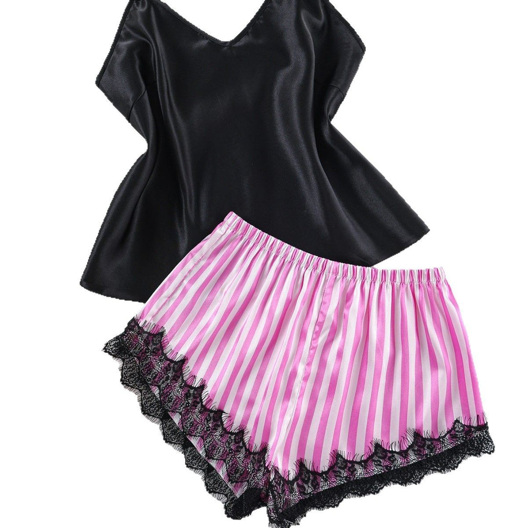 Femme Elegante Satin Cami og Shorts Sæt Stilla