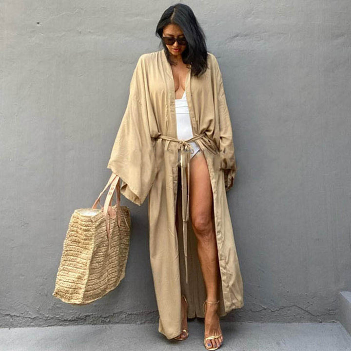 Dame Strandkaftan med flydende snit og elegante ærmer Stilla