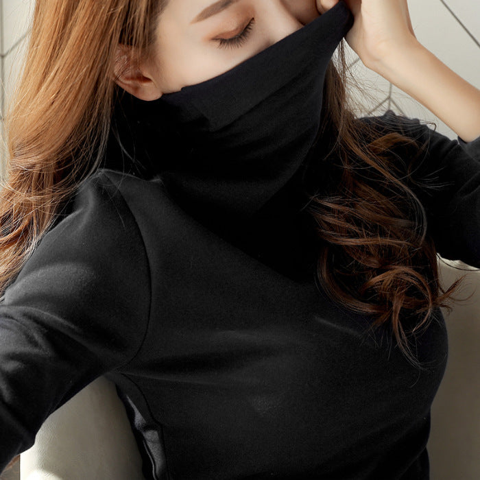 Kvinder's Langærmet Turtleneck Top Lavet af Blødt Strækstof Skovae
