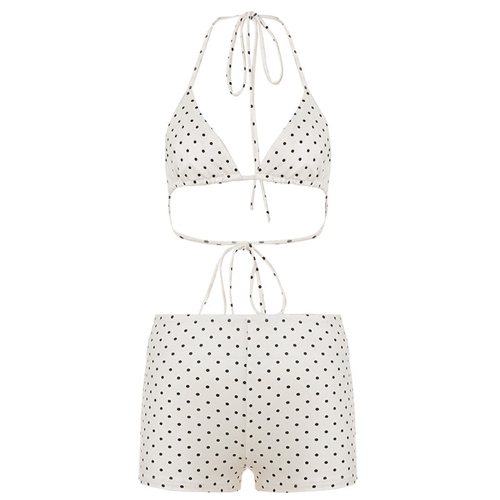 Damen Bikini-Set mit stilvollem Punkte-Muster und verstellbaren Trägern Skovae