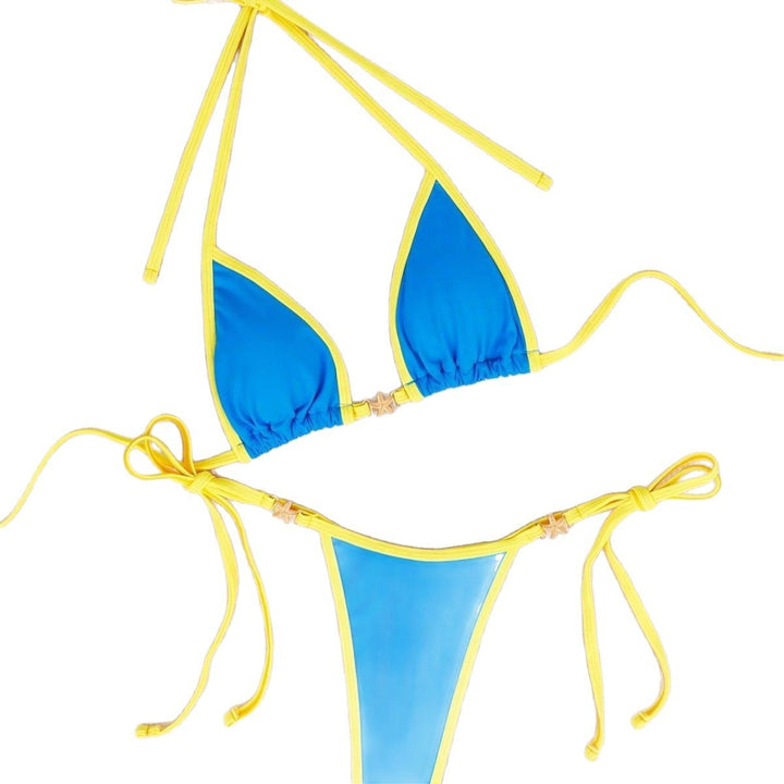 Dame Triangel-Bikini-Sæt med justerbare bånd og raffinerede detaljer Stilla