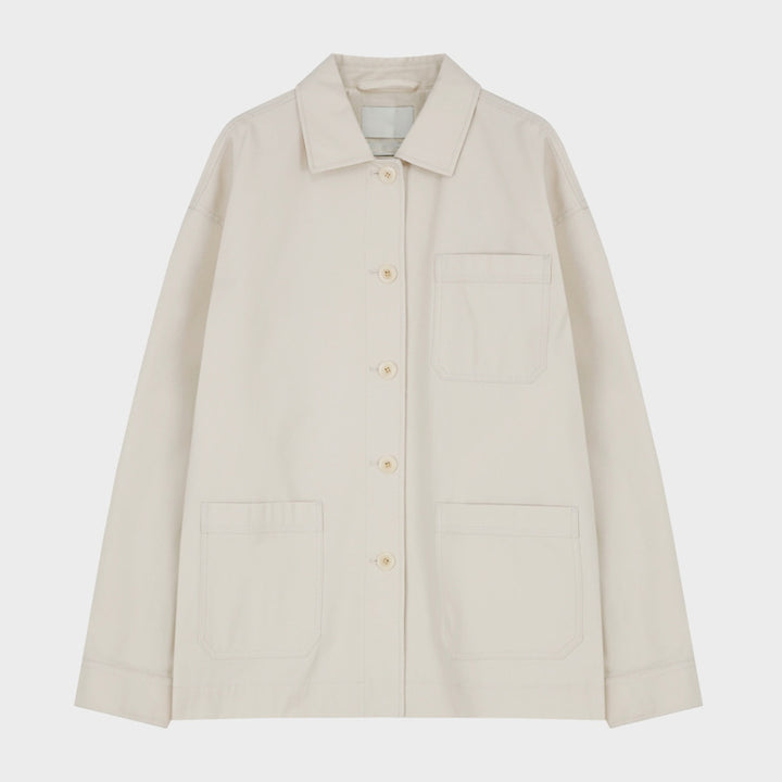 Dame Oversized Utility-Jakke med praktiske lommer og moderne knapdetaljer Stilla