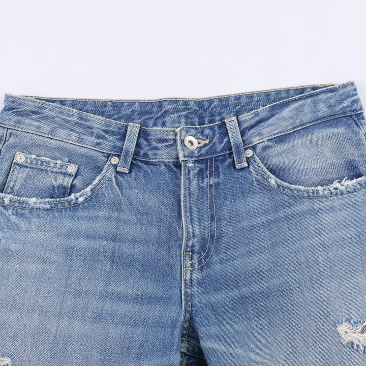 Dame Flared Jeans med Destroyed-effekter og frynseafslutninger Skovae