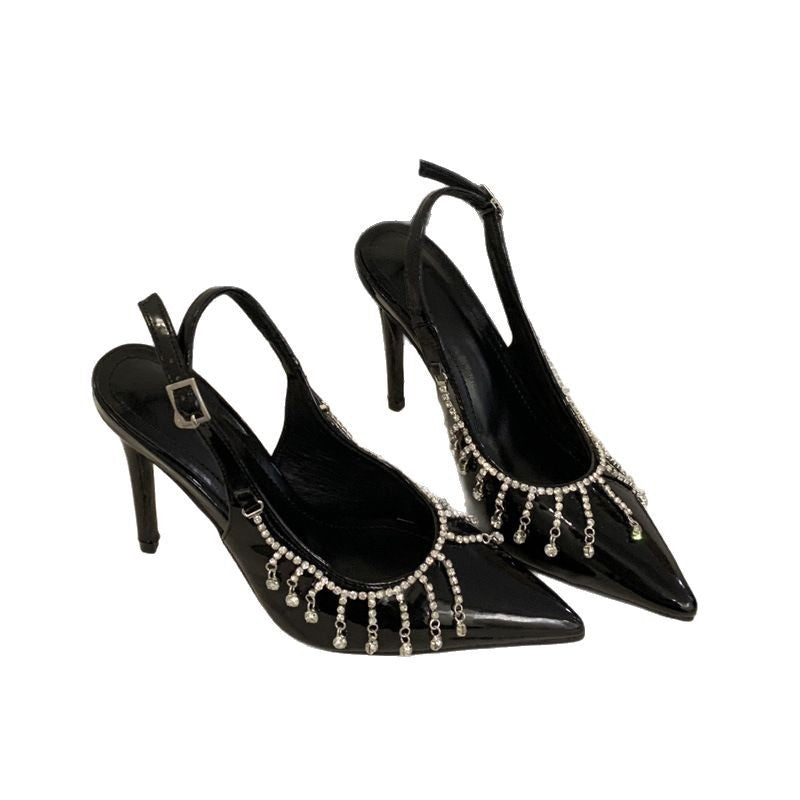 Dame Slingback Pumps med funklende strass dekorationer og elegant design Stilla