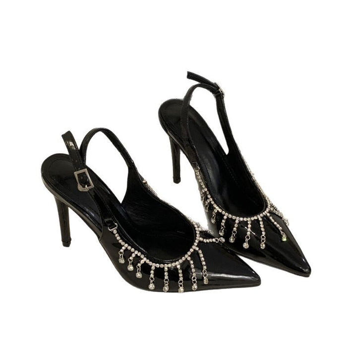 Dame Slingback Pumps med funklende strass dekorationer og elegant design Stilla