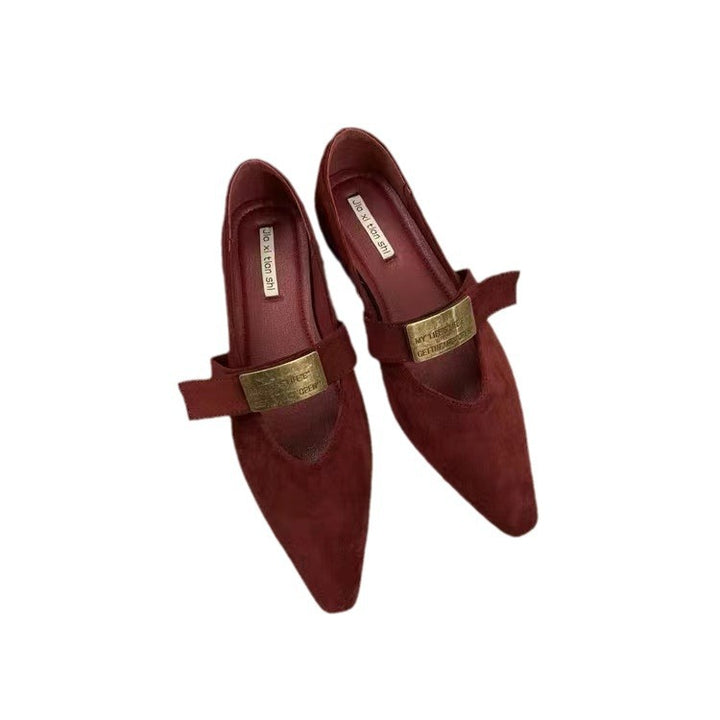 Kvinder spidse luksus slippers med detaljeret metallisk accent Stilla