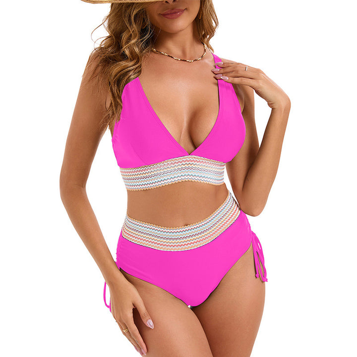Dame Højtaljet Bikini med elegant Viklebånd og raffinerede Snøringer Stilla