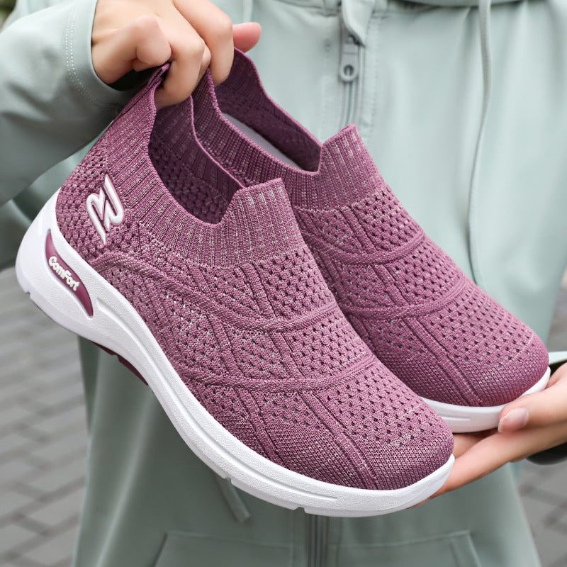 Dame Behagelige Strik-Sneakers med åndbar struktur og fleksibel sål Stilla