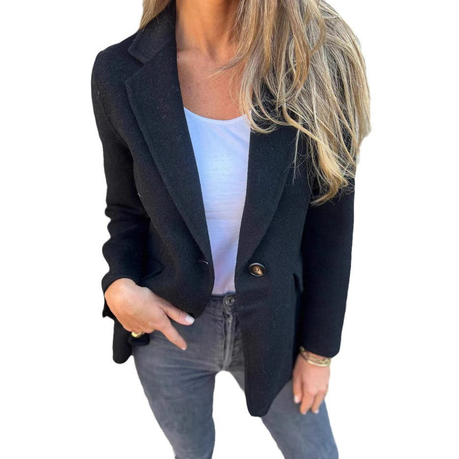 Dame elegant Boucle-blazer med afslappet snit Stilla