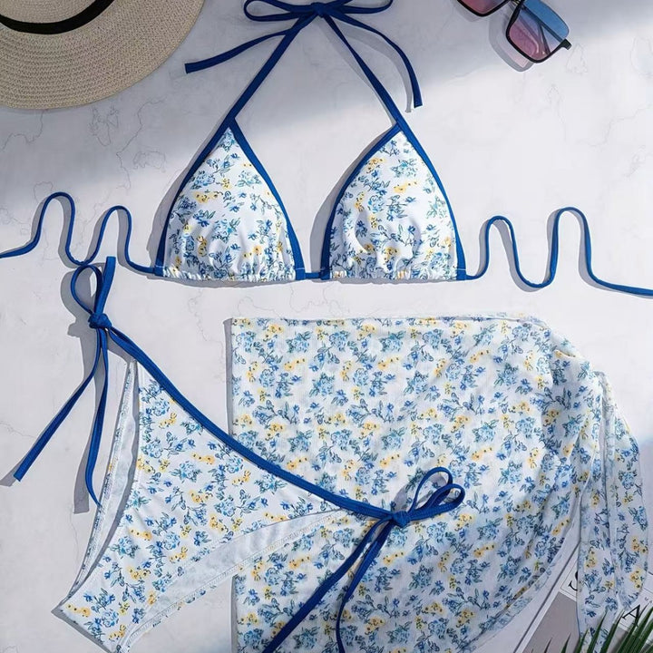 Dame Triangel-Bikini med feminint omslag nederdel-design Skovae