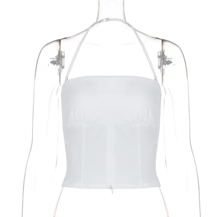Dame Elegant Bustier-top med justerbare stropper og rucheret detalje Stilla