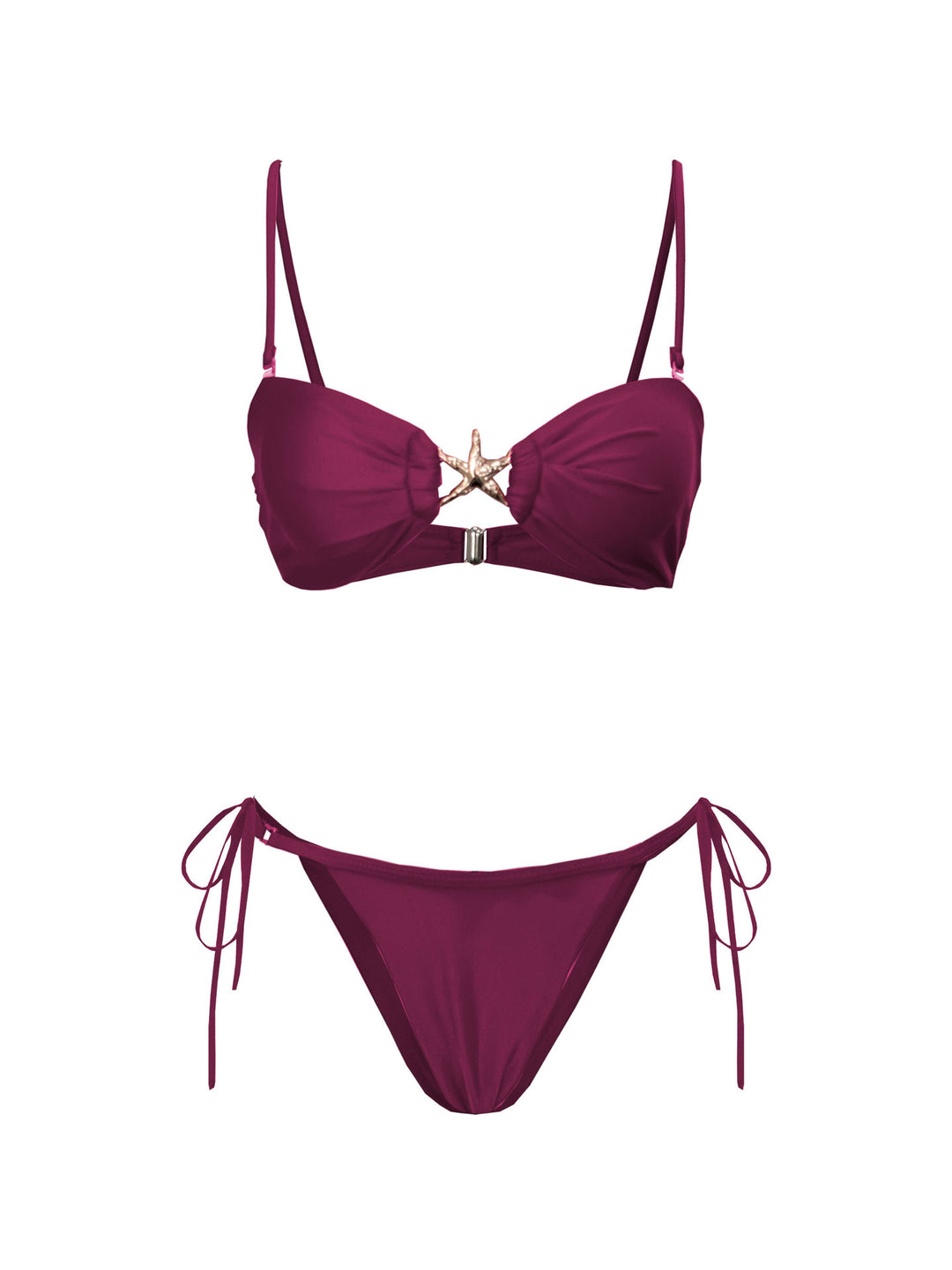 Dame bikini-sæt med dekorativ knude-detalje og elegante accenter Stilla