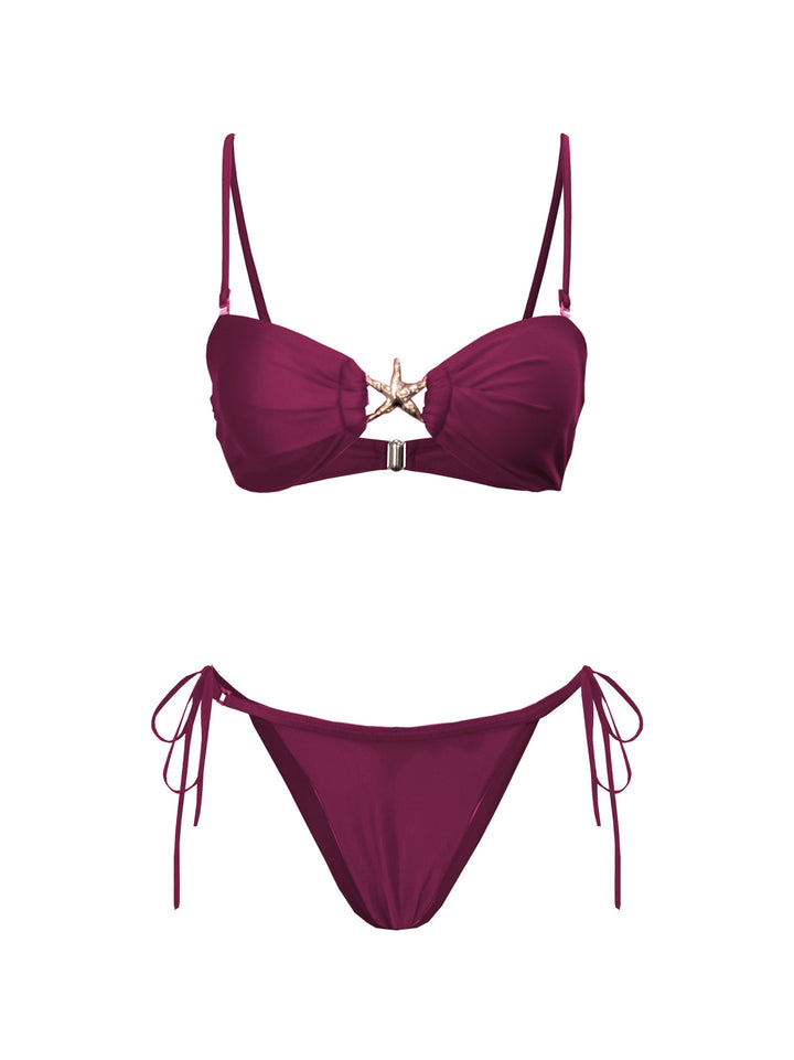 Dame bikini-sæt med dekorativ knude-detalje og elegante accenter Stilla