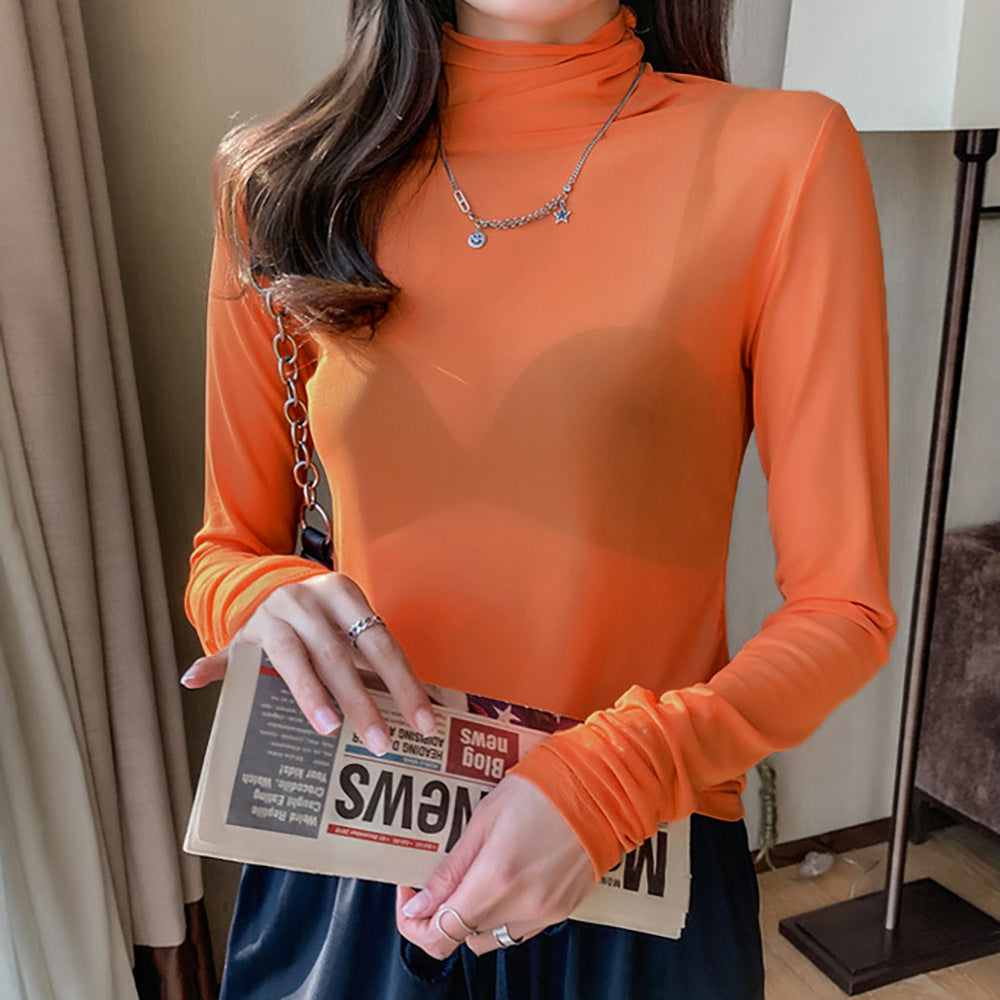 Kvinder Gennemsigtig Turtleneck Sweater Stilla