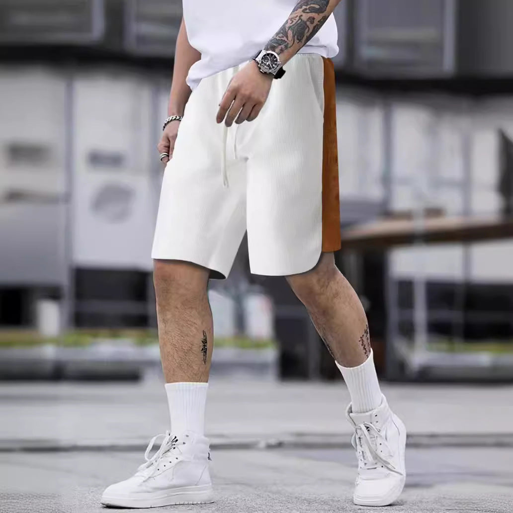Herren Komfortable Sportshorts med sidefarvekontrast og elastisk talje Stilla