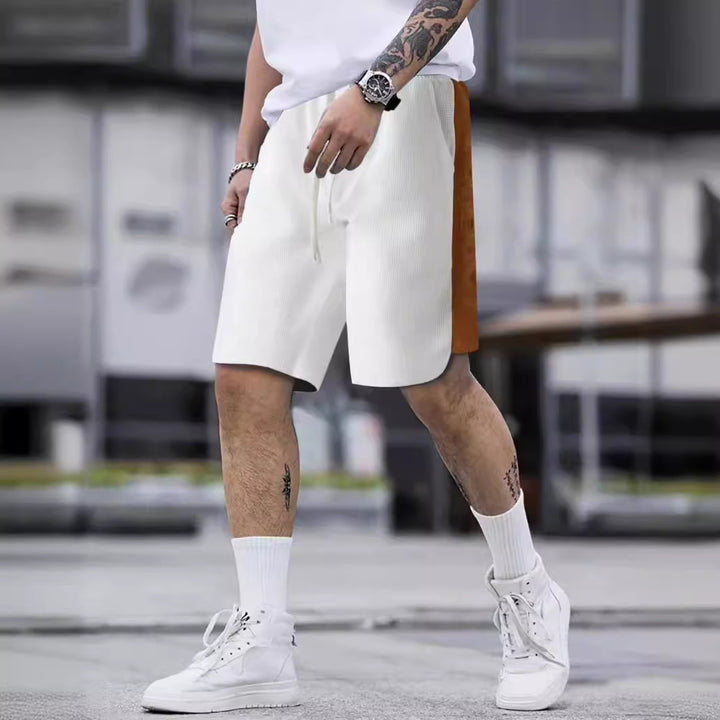 Herren Komfortable Sportshorts med sidefarvekontrast og elastisk talje Stilla