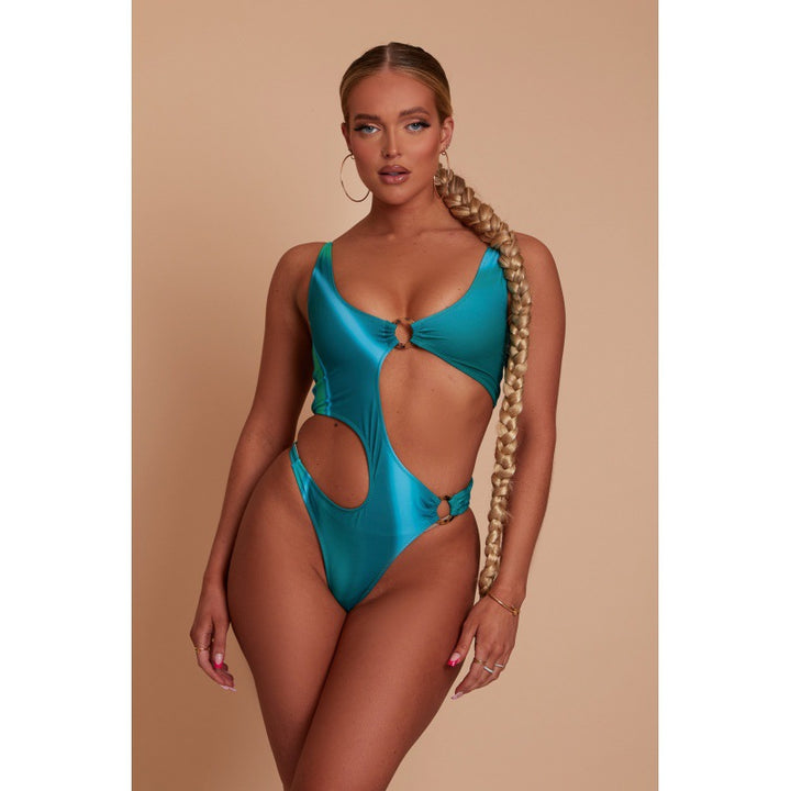 Dame Én delet Badebukser med spændende Cut-Out-design og sporty snit Skovae