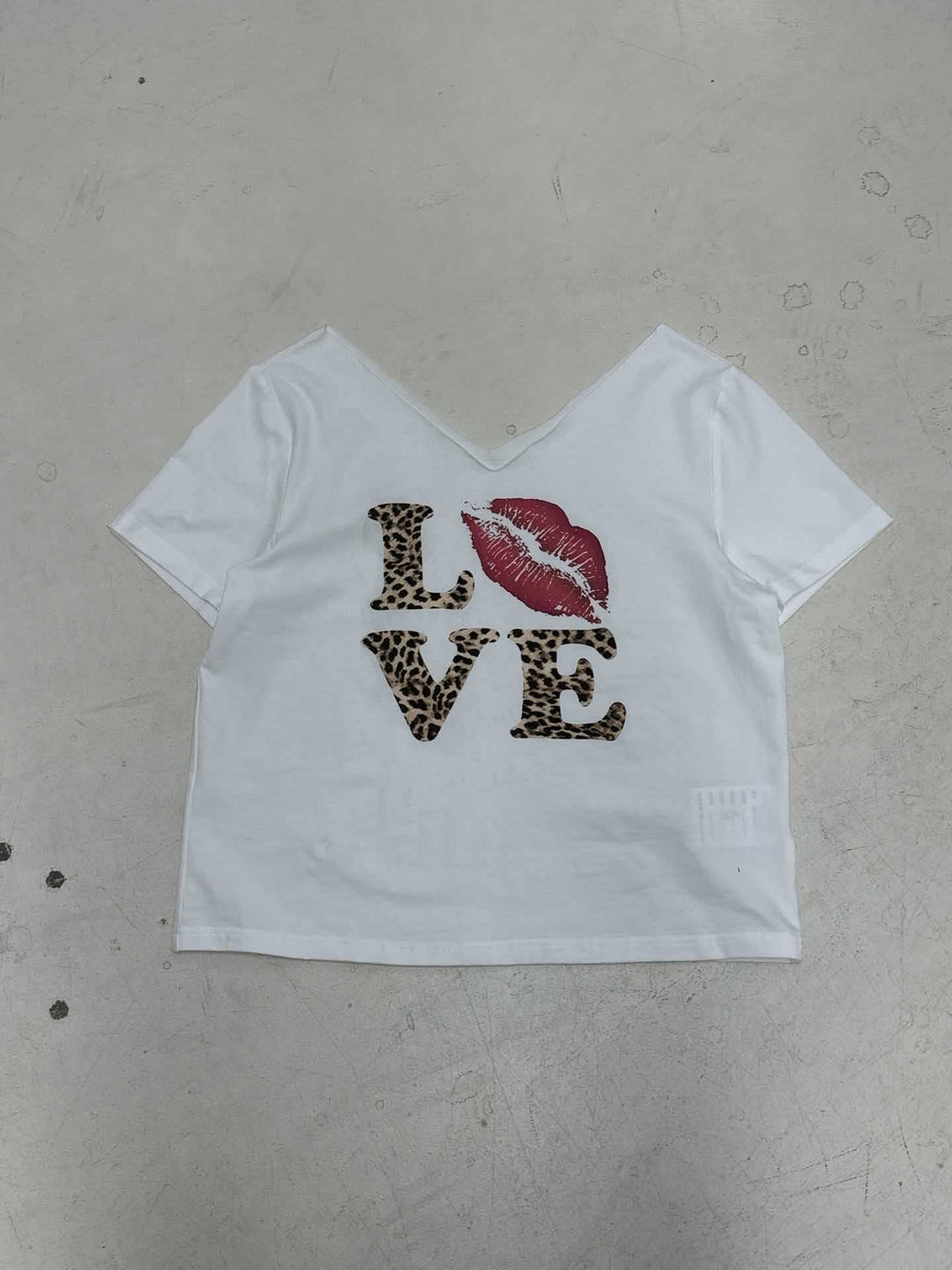 Dame afslappet print T-shirt med bred udskæring Skovae