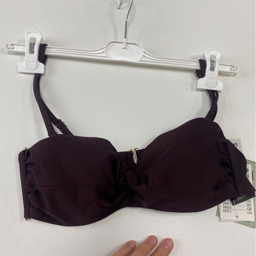 Dame bandeau-bikini top med flæsedetaljer Skovae