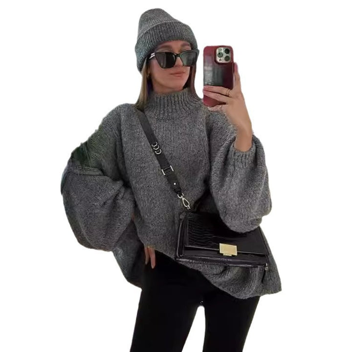 Kvinders oversized strikket sweater med en hyggelig pasform og moderne ærmer Stilla