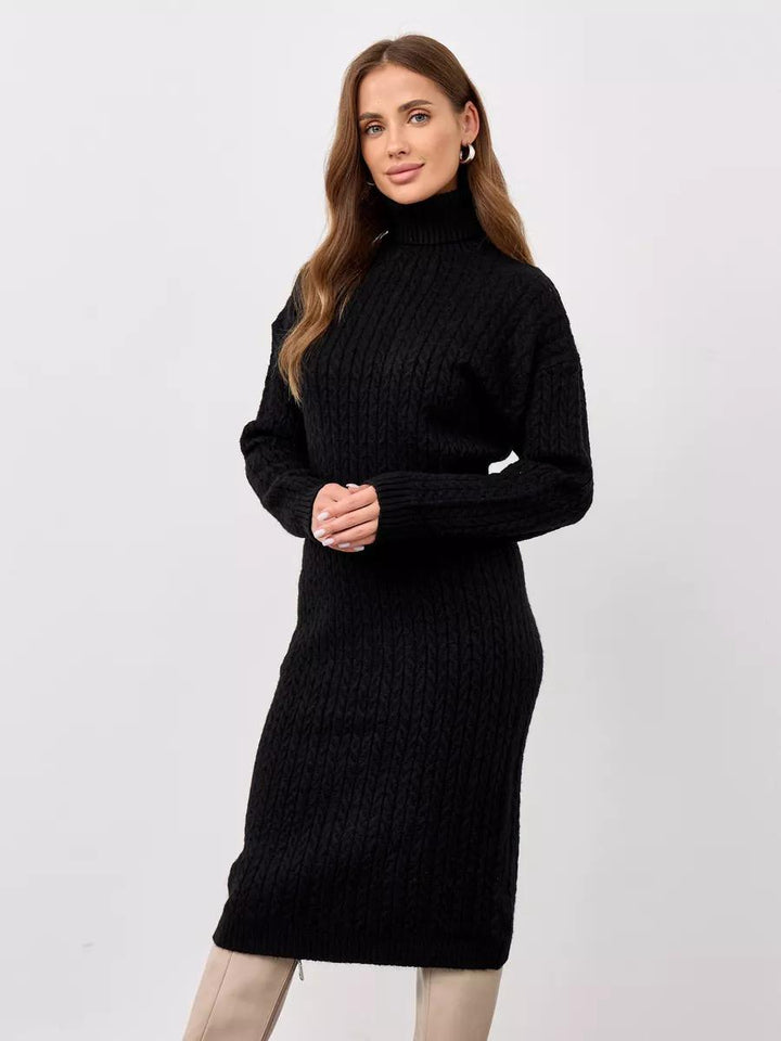 Femme Chunky Kabelstrik Ståkravekjole Stilla