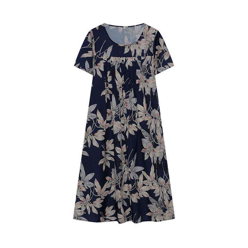 Dame blomsterkjole midi med plisseret design Stilla