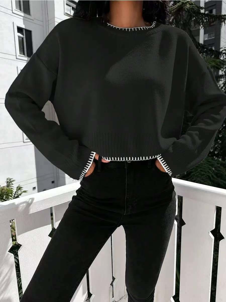 Kvinderne korte sweater med tekstureret design og afslappet snit Stilla