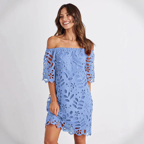 Dame romantisk Off-Shoulder sommerkjole Stilla