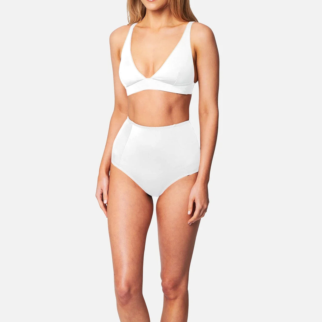 Damer højt skåret bikini med flattering design Skovae