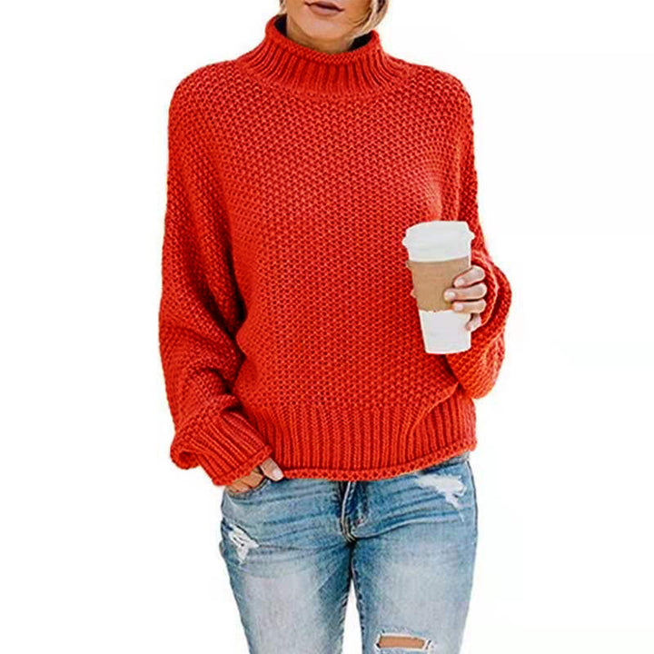 Dame hyggelig rullekrave sweater lavet af struktureret uld Stilla