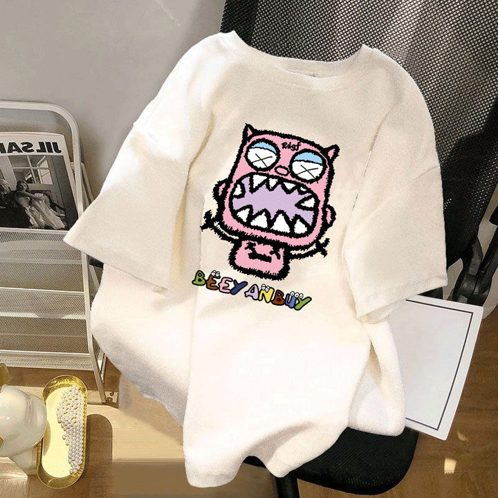 Dame T-shirt med legende grafisk print og afslappet snit Stilla