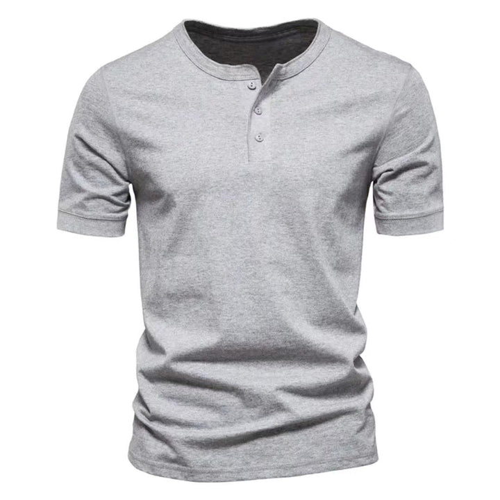 Herrer Kortærmet Henley-T-shirt med moderne knaplukning og afslappet pasform Stilla