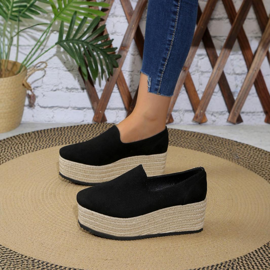 Dame Plateau-sandaler med elastisk udskæring og komfortabelt jute-design Stilla