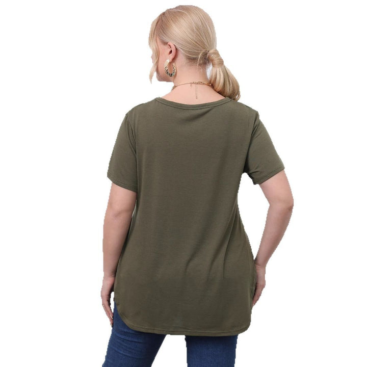 Damer afslappet T-shirt med sidelommer Skovae