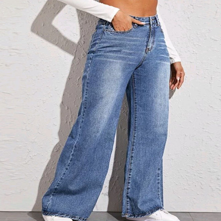 Damer vidt skårne høj talje jeans i casual look Skovae
