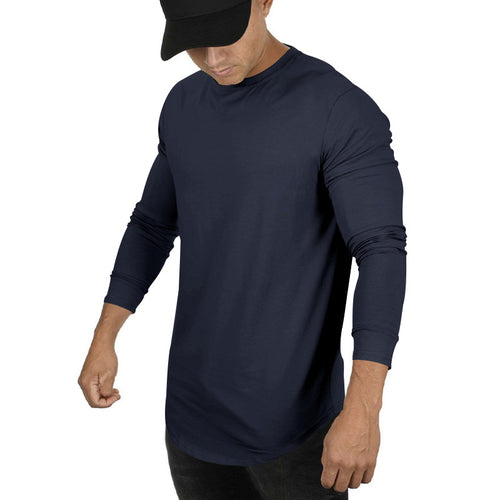 Herrer afslappet langærmet T-shirt med moderne snit og elastiske manchetter Stilla