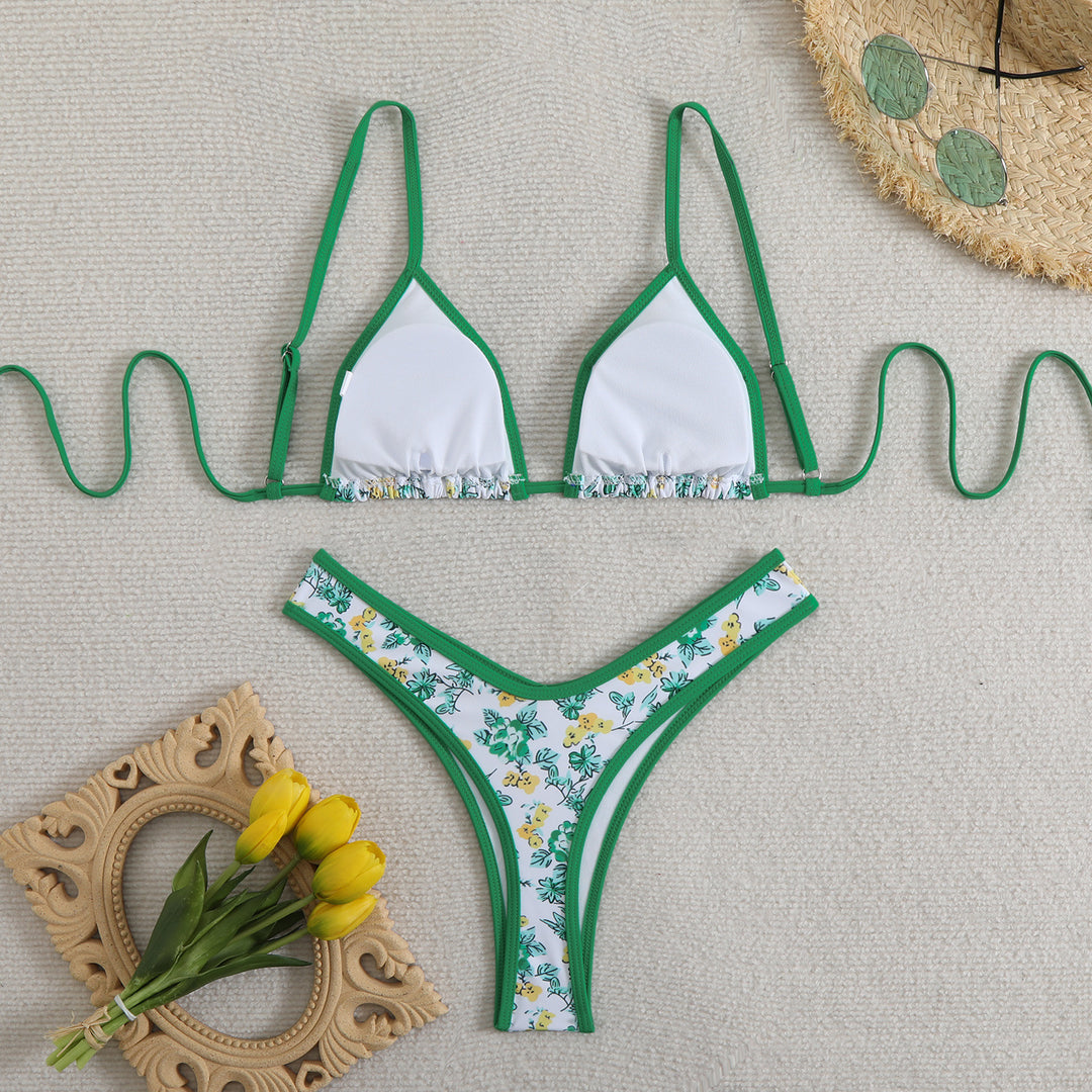Kvinder Blomsterprint Trekant Bikini Sæt Stilla 1750839271