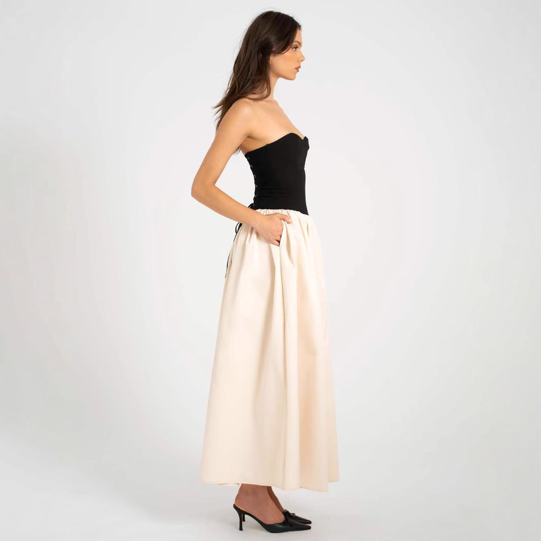 Dame Maxikjole med off-shoulder overdel og voluminøs nederdel Stilla