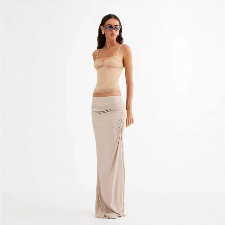 Dame Elegant Rynket Maxi Nederdel Stilla