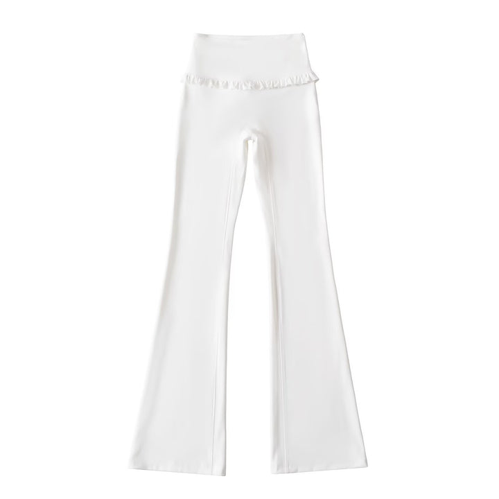 Dame leggings med flæsebund og figursyet snit Stilla