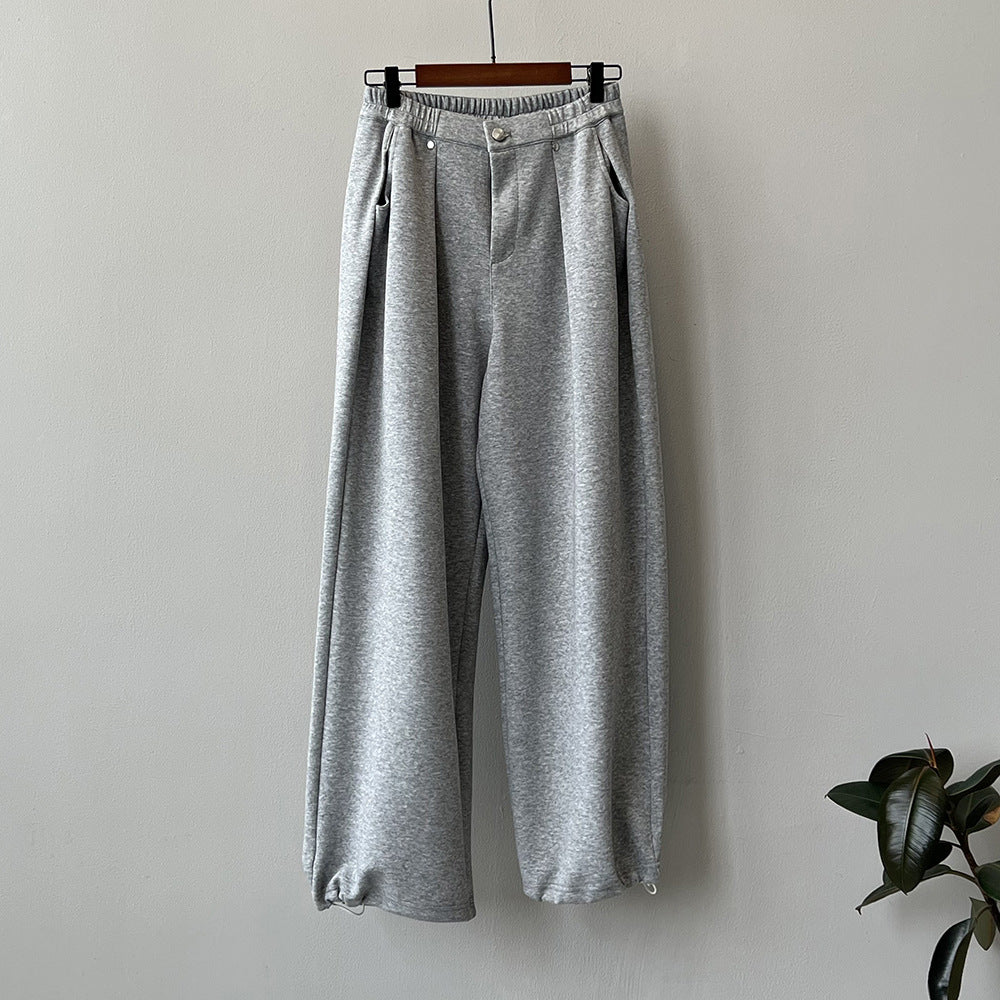 Dame elegante high-waist bukser med elastisk talje og sidelommer Stilla
