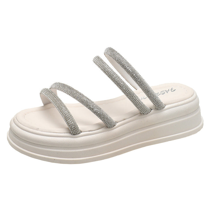 Damer Glamourøse Wedge-sandaler med glitrende stropper og komfortabelt fodsenge Stilla