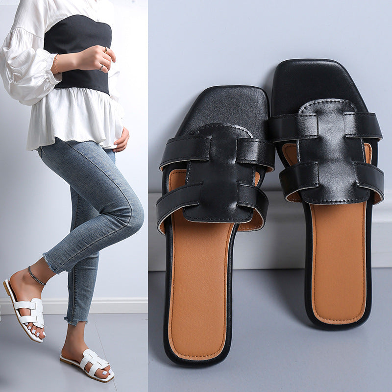 Dame elegante og modige Slip-On sandaler med brede remme Stilla