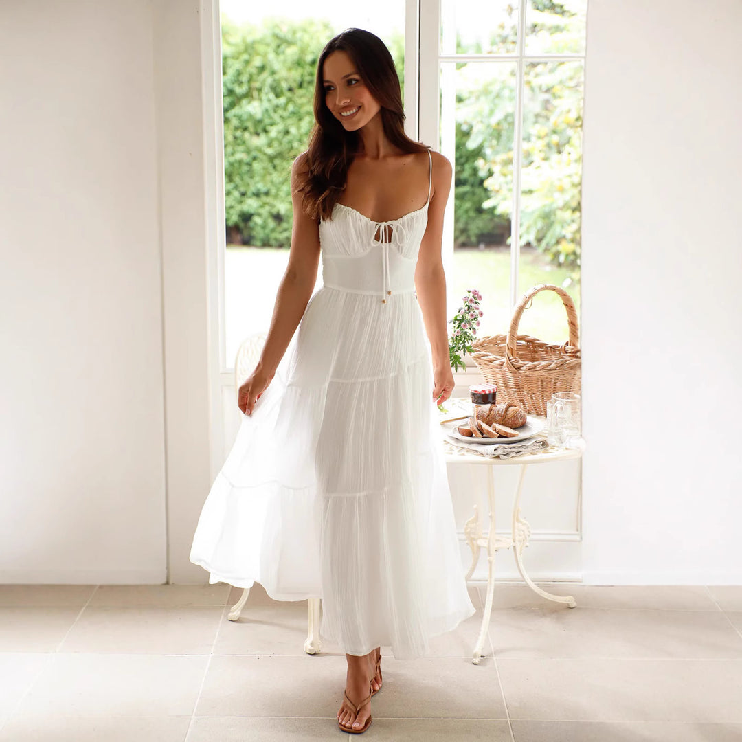Dame Boho Chic Laget Maxi Kjole Stilla