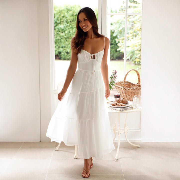 Dame Boho Chic Laget Maxi Kjole Stilla
