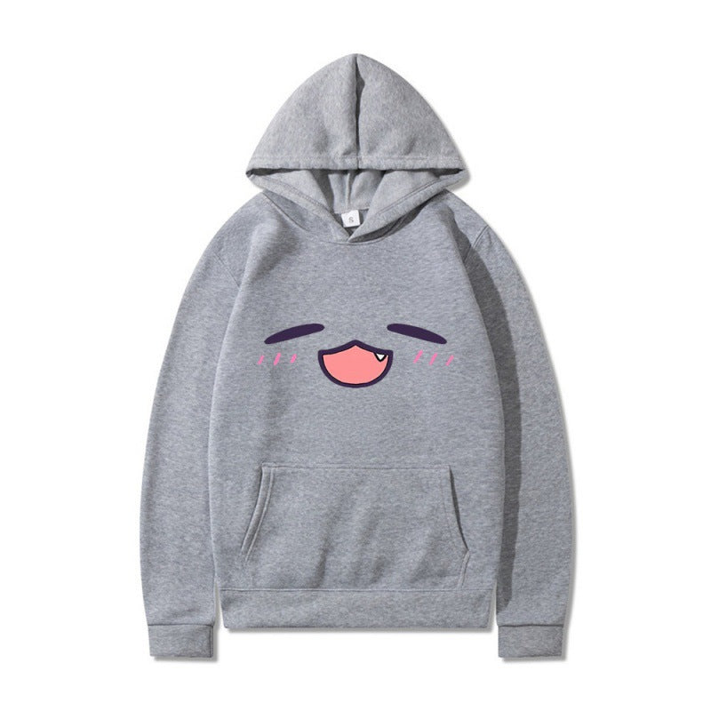 Kvinder hoodie med glad tegneserie ansigt og behagelig pasform Skovae